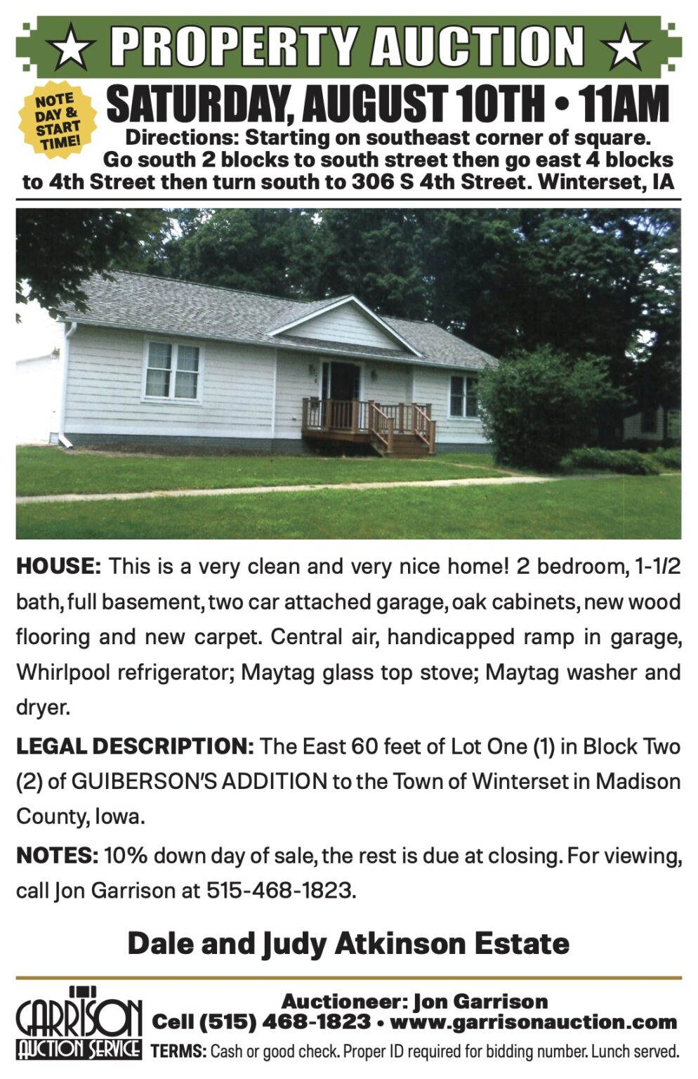 Garrison Auction Service Auctions & Estate Sales Winterset, Iowa